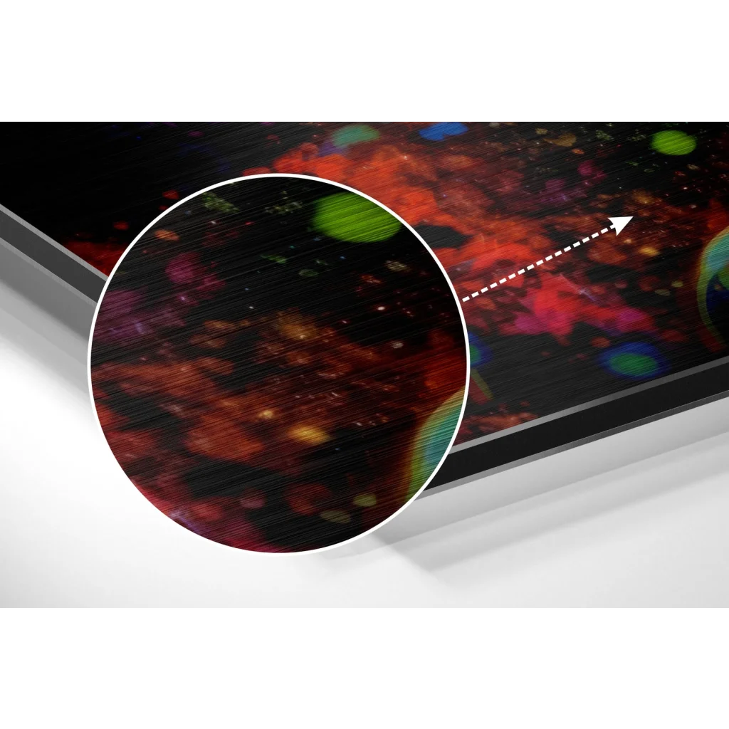 Vibrant cosmic galaxy on brushed aluminium dibond art print