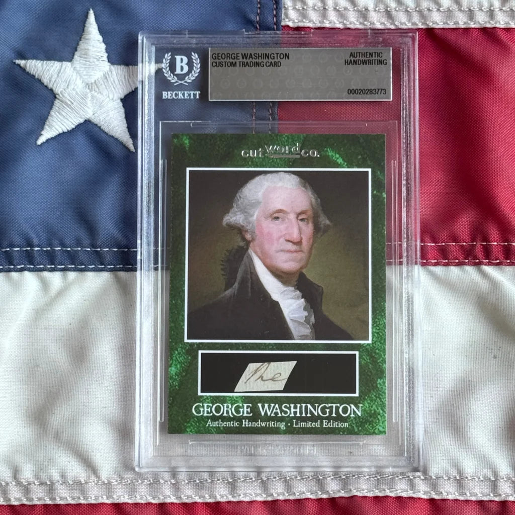 George Washington Authenticated Handwriting Word Card
