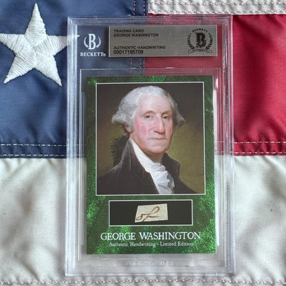George Washington Authenticated Handwriting Word Card