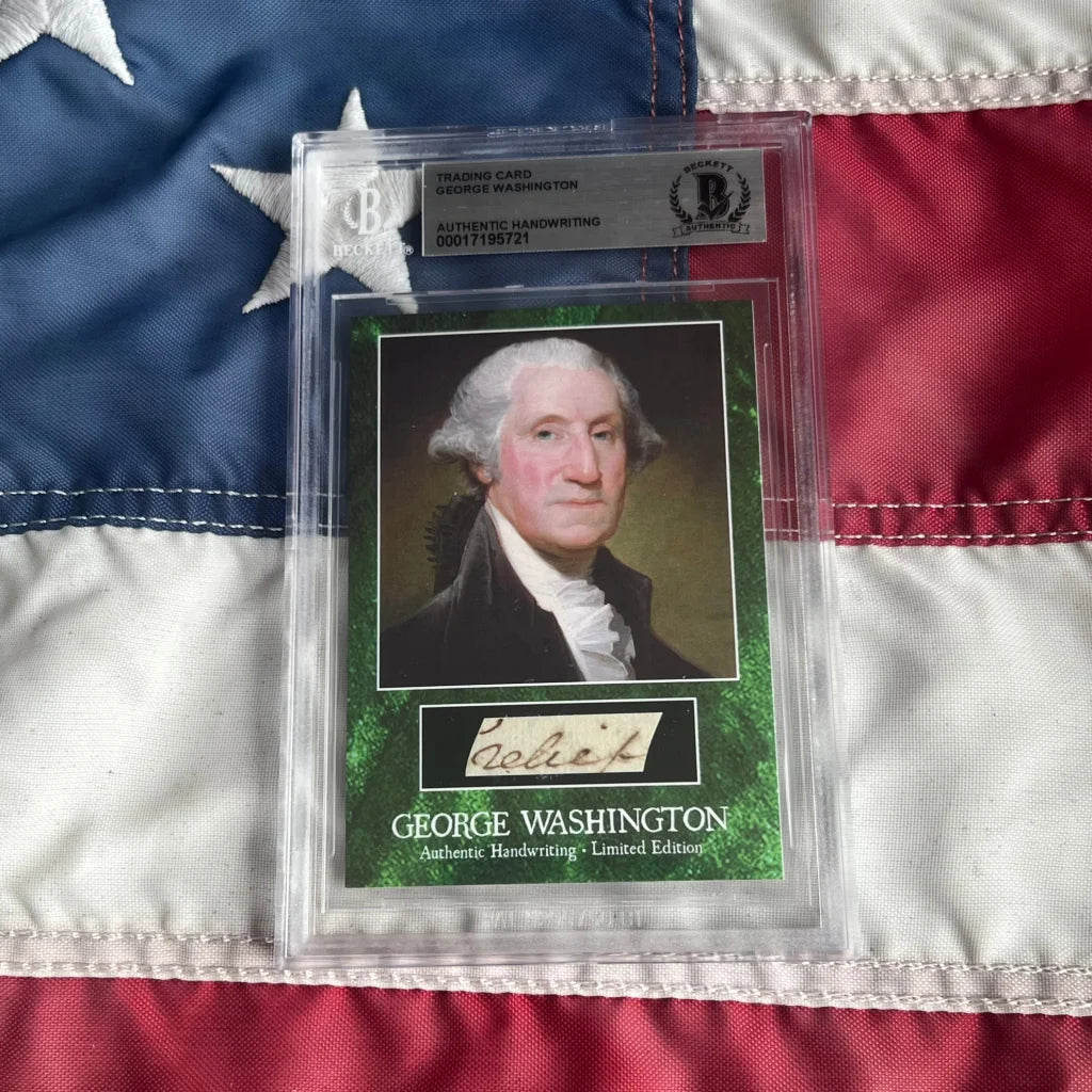 Graded George Washington trading card with authentic handwriting of letter Washington wrote