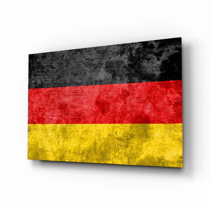 Distressed German flag glass wall art canvas print