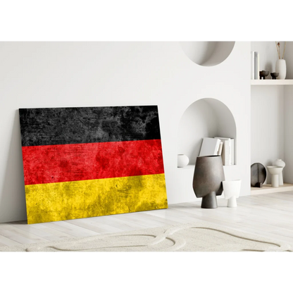 German flag textured glass wall art canvas print