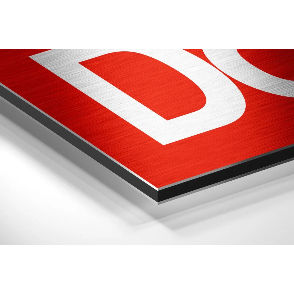 Glass Wall Art Red and white do not sign on brushed aluminium dibond motivational wall art