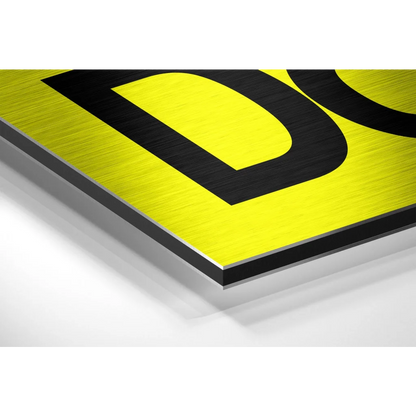 Yellow brushed aluminium dibond do not sign wall art