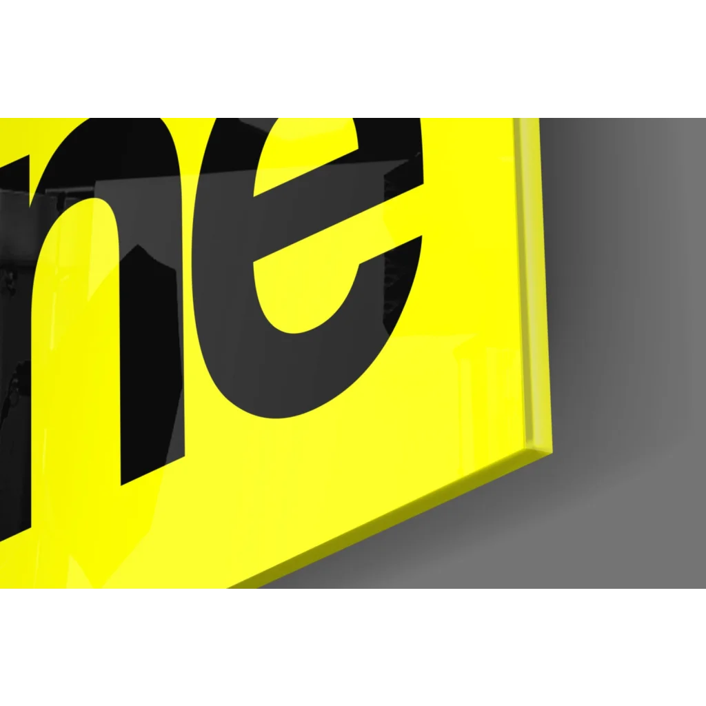 Bright yellow glossy 3D Get Shit Done glass wall art sign