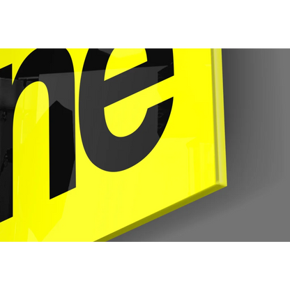 Bright yellow glossy 3D Get Shit Done glass wall art sign