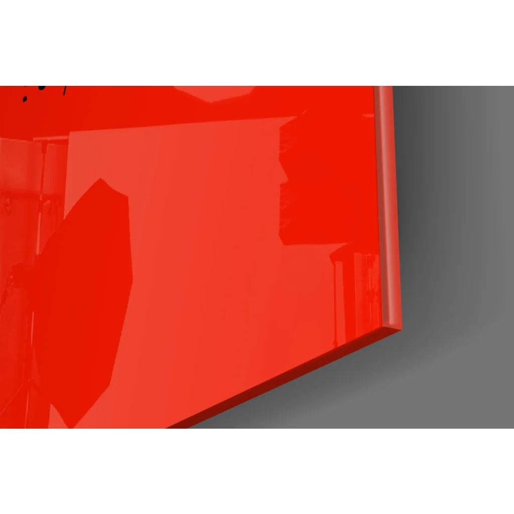 Vibrant red glossy Get Shit Done glass wall art panel