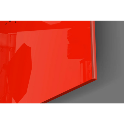 Vibrant red glossy Get Shit Done glass wall art panel