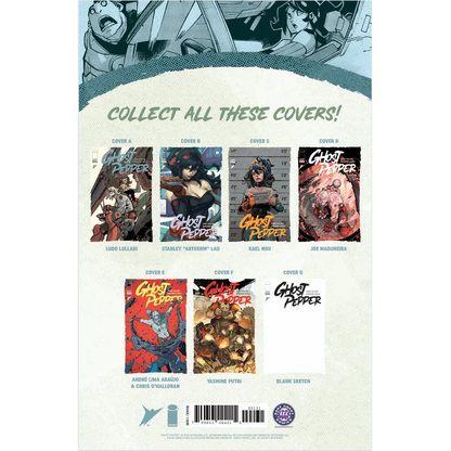 Comic book with Ghost Pepper cover art options from Battle Chasers ECC Exclusive Santiago Venegas