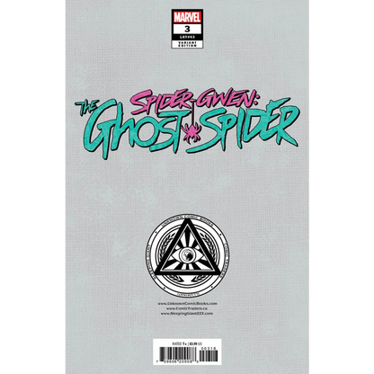 Comic book with title and price from Ghost Spider 3 Unknown Comics Ejikure Variant
