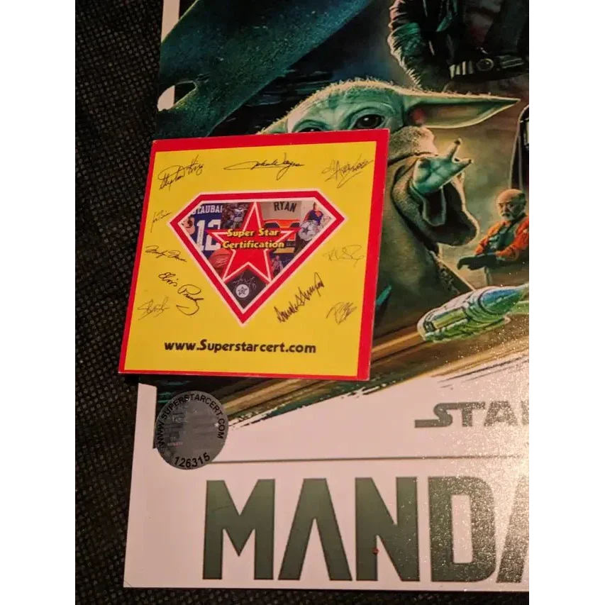 Yellow Super Star Certification card with signatures from Giancarlo Esposito Signed 8x10 photo