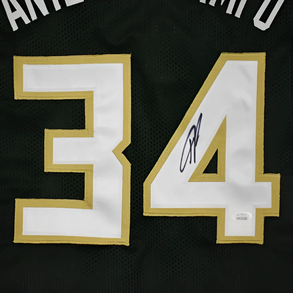 Giannis Antetokounmpo autographed black mesh custom jersey #34
