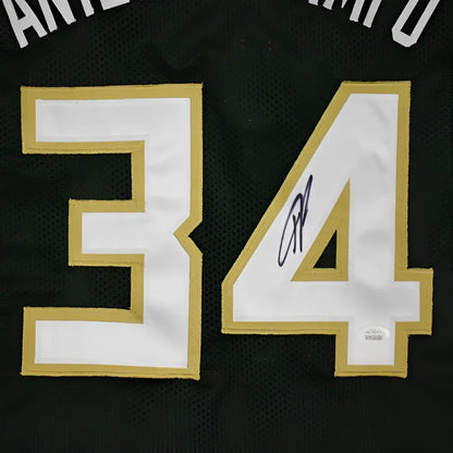 Giannis Antetokounmpo autographed black mesh custom jersey #34