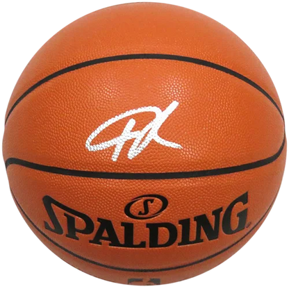 Giannis Antetokounmpo autographed orange replica game basketball