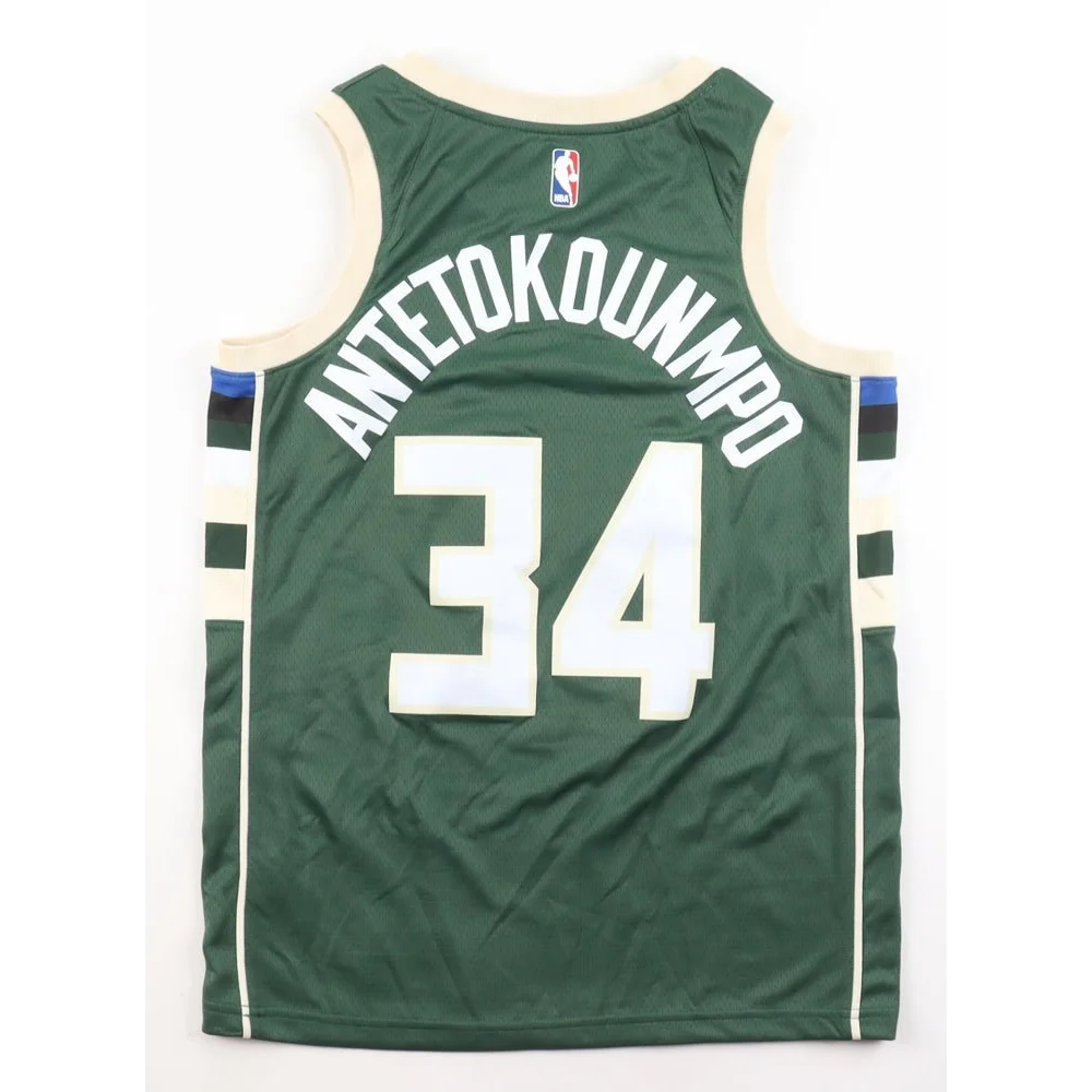 Green Giannis Antetokounmpo Milwaukee Bucks Nike Swingman Jersey with 34 on the back