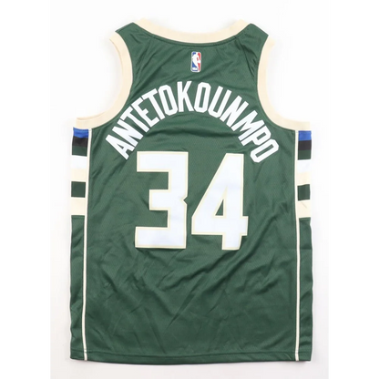 Green Giannis Antetokounmpo Milwaukee Bucks Nike Swingman Jersey with 34 on the back
