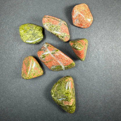 Giant large tumbled stone collection of polished red and green jasper