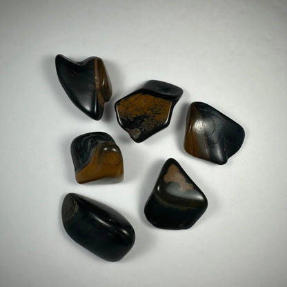 Giant large tumbled tiger eye stones in black and brown