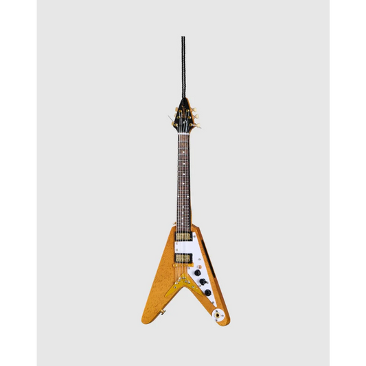 Axe Heaven Gibson Flying V holiday ornament in sunburst finish