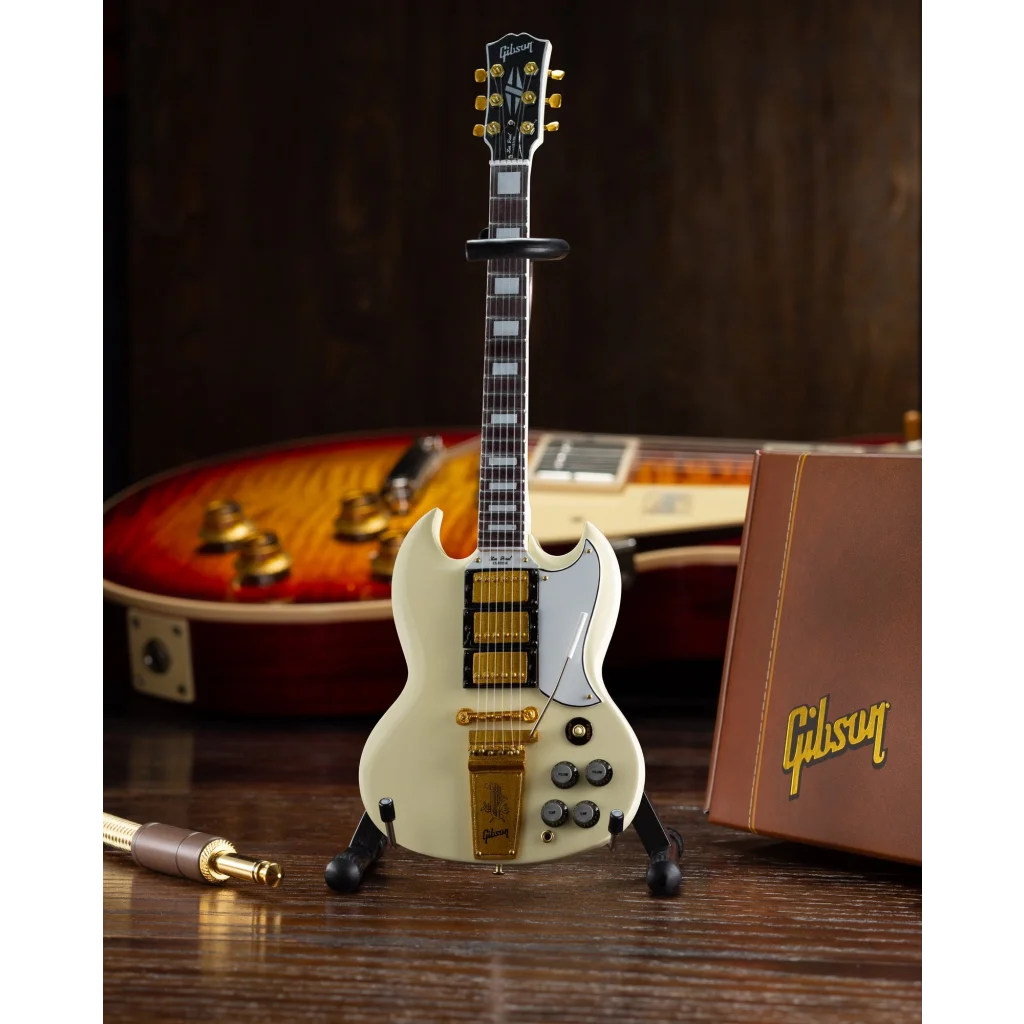 Pearl white Gibson SG Custom Axe Heaven® miniature replica guitar model