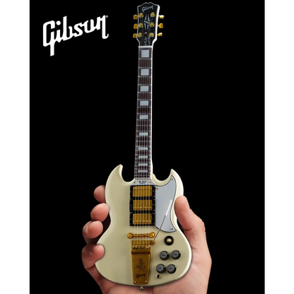 White Gibson SG Custom guitar model, Axe Heaven miniature replica