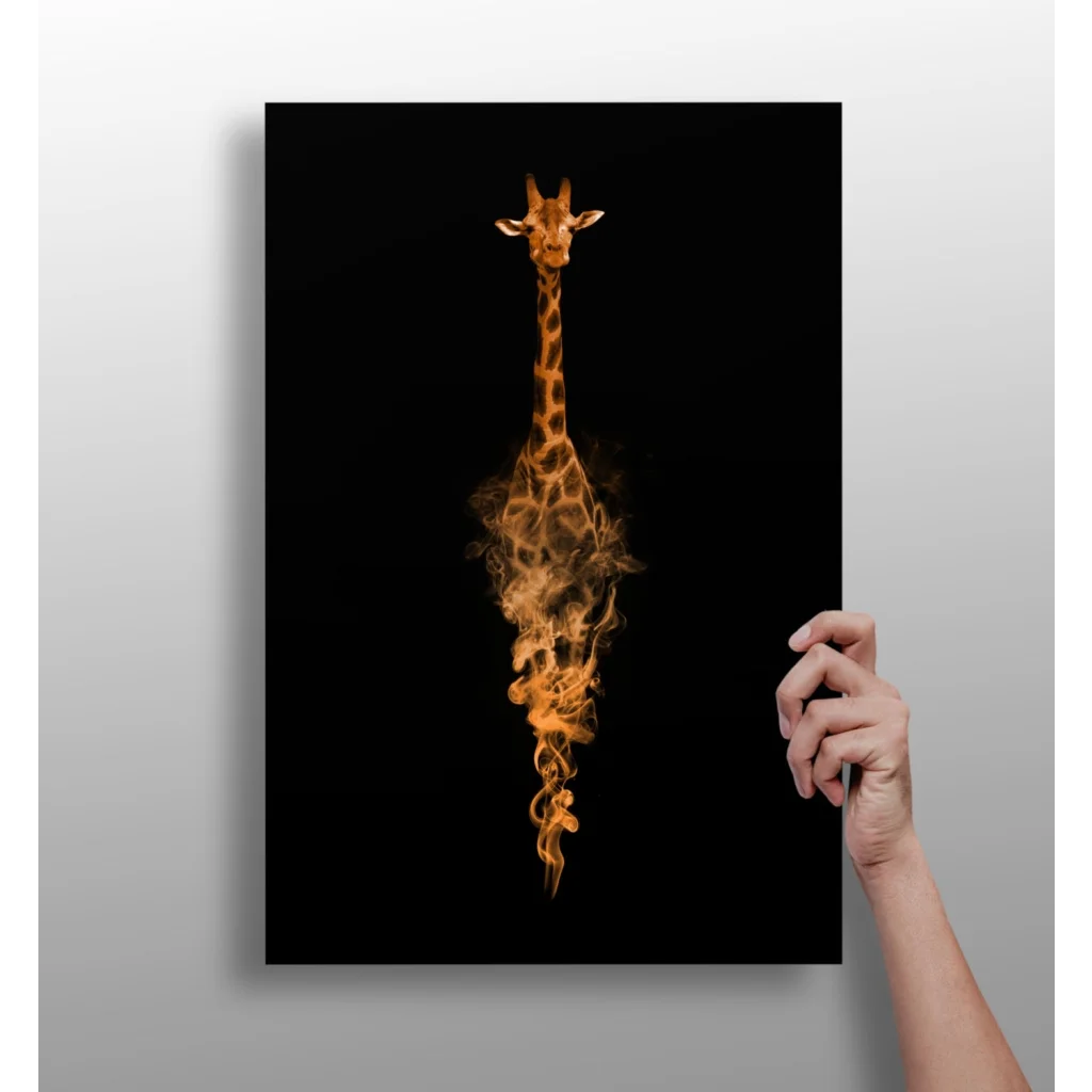 Flaming Giraffe Insigne Aluminum Prints Wall Art | Insigneart USA | vintageantiquesgifts.com