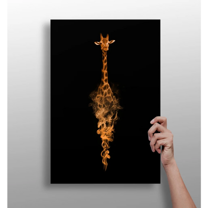 Flaming Giraffe Insigne Aluminum Prints Wall Art | Insigneart USA | vintageantiquesgifts.com