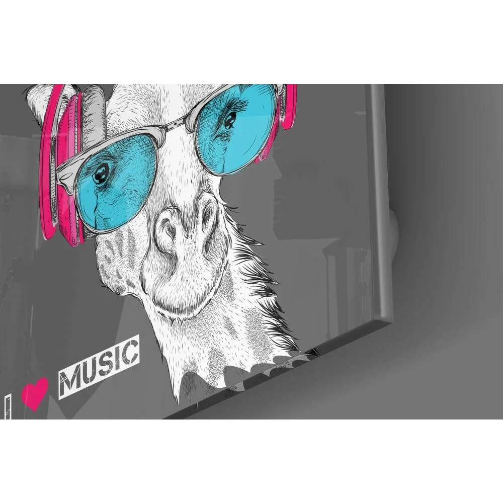 Cool Giraffe Music Lover Canvas Wall Art Print | Modern Wall Art Decor | vintageantiquesgifts.com
