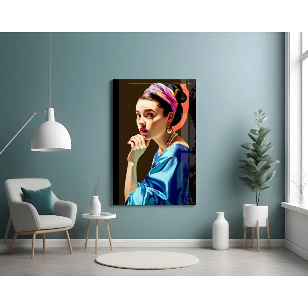 Frida Kahlo Pop Art Glass Wall Art Portrait Canvas Print | Contemporary Home Wall Art | vintageantiquesgifts.com