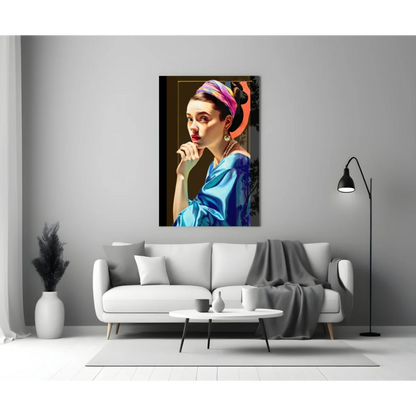 Frida Kahlo Pop Art Glass Wall Art Portrait Canvas Print | Modern Wall Art Decor | vintageantiquesgifts.com
