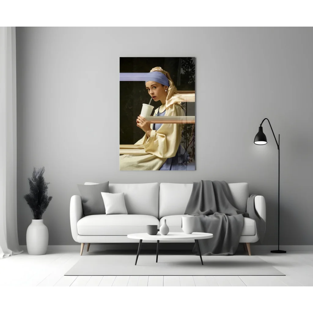 Vermeer Girl With Pearl Earring Modern Coffee Wall Art Print | Modern Wall Art Decor | vintageantiquesgifts.com