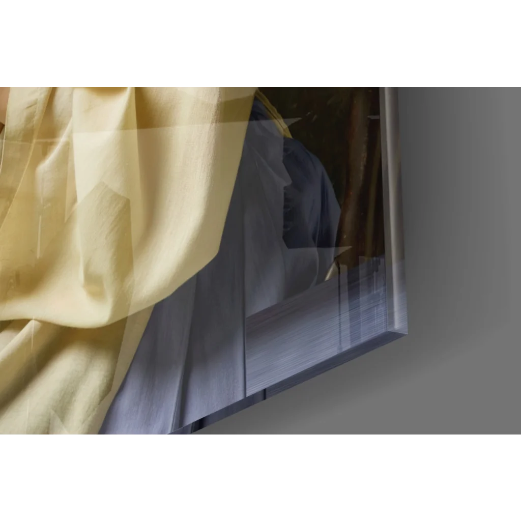 Modern Vermeer Girl with Pearl Earring glass wall art print