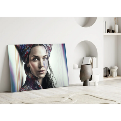 Stunning Tattooed Woman Portrait Wall Art Canvas Print | Modern Wall Art Decor | vintageantiquesgifts.com