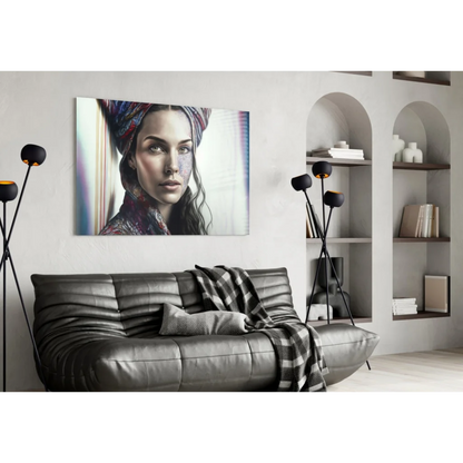 Stunning Tattooed Woman Portrait Wall Art Canvas Print | Contemporary Home Wall Art | vintageantiquesgifts.com