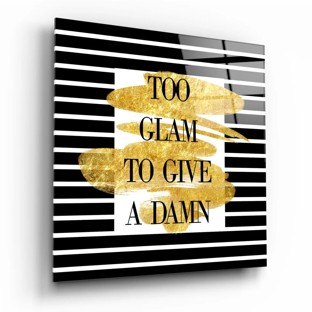 Too Glam Striped Tempered Glass Art with Gold Accents | Insigneart USA | vintageantiquesgifts.com