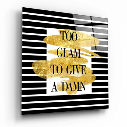 Too Glam Striped Tempered Glass Art with Gold Accents | Insigneart USA | vintageantiquesgifts.com