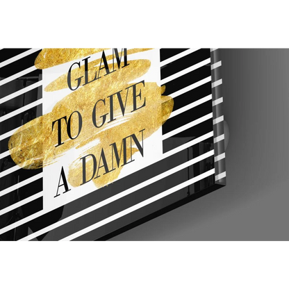 Too Glam Striped Tempered Glass Art with Gold Accents | Glass Wall Art Print | vintageantiquesgifts.com