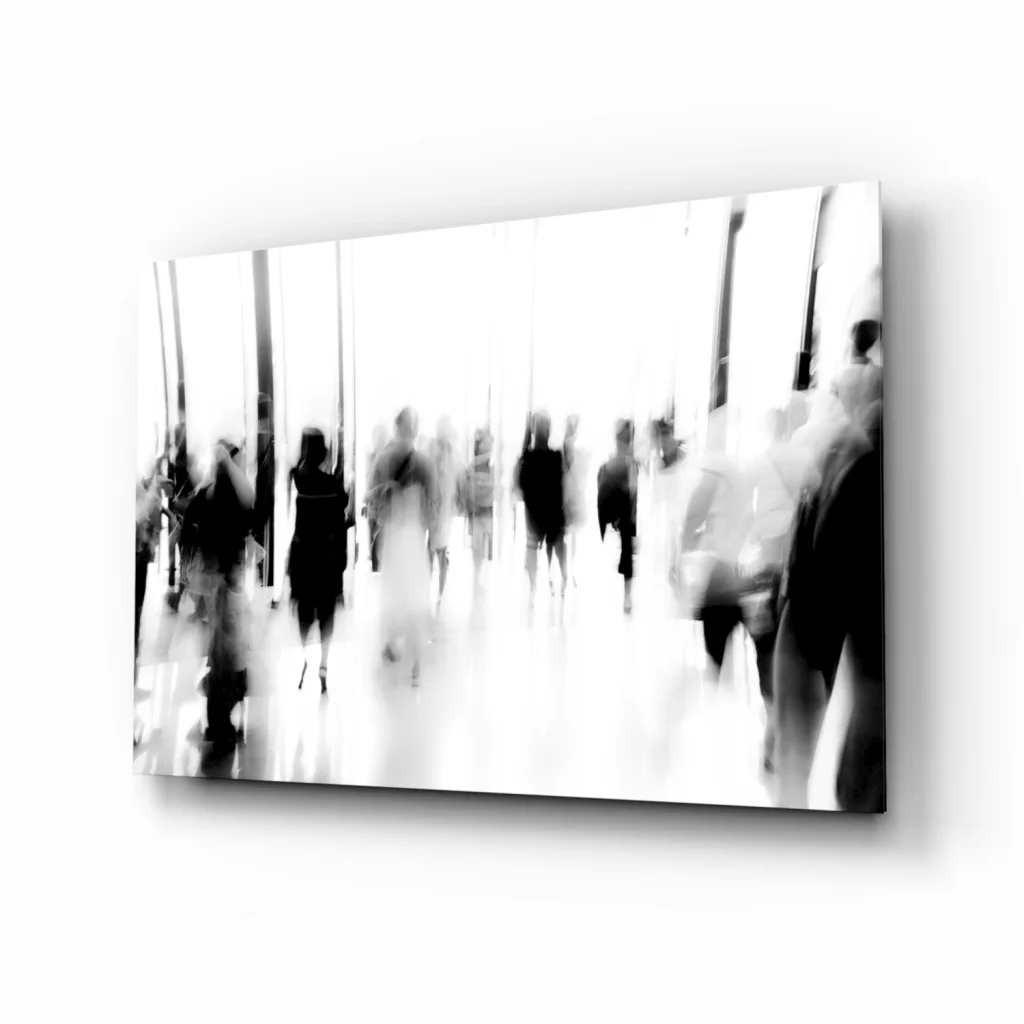 Motion Blur Hallway Canvas Wall Art in Black and White | Insigneart USA | vintageantiquesgifts.com