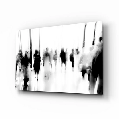 Motion Blur Hallway Canvas Wall Art in Black and White | Insigneart USA | vintageantiquesgifts.com