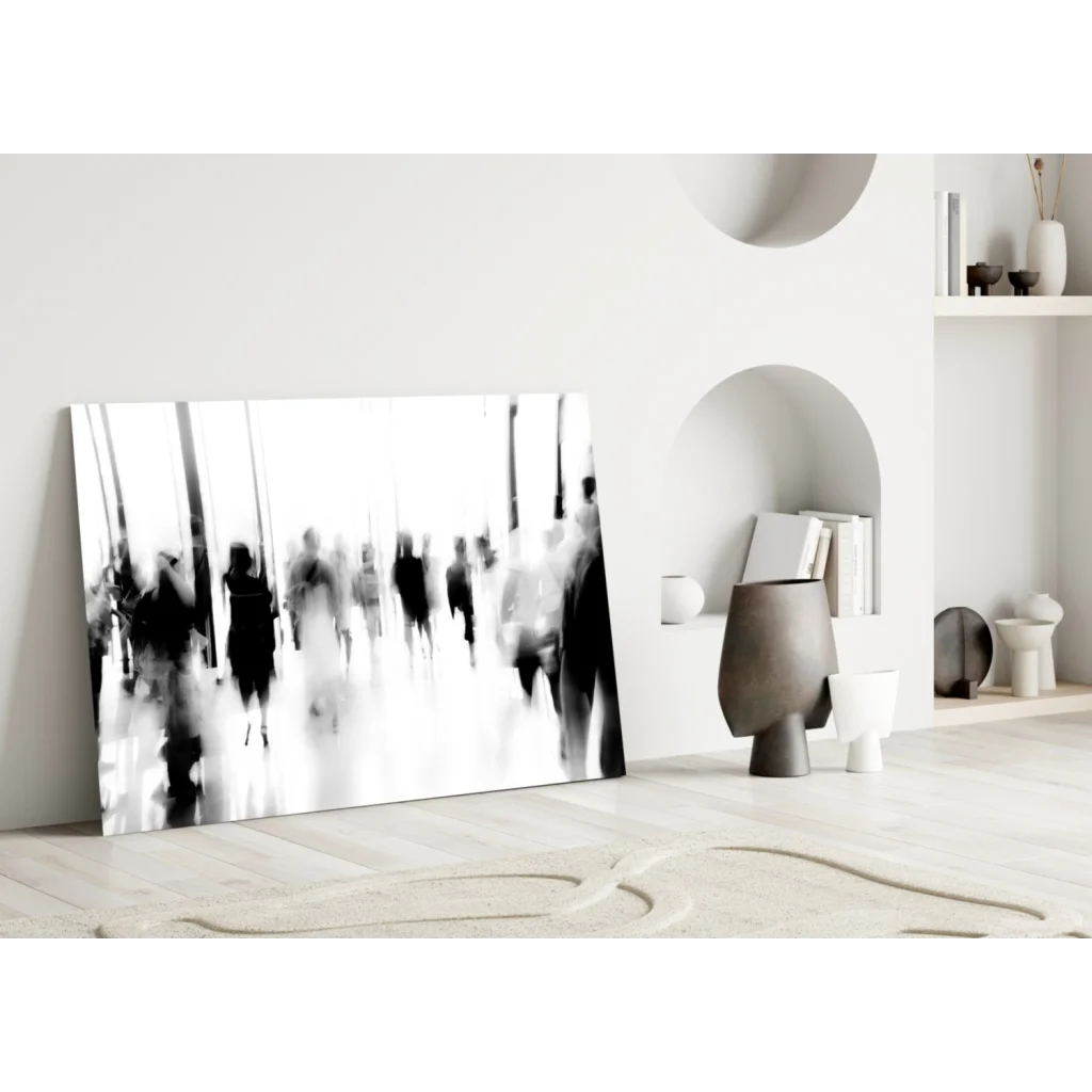 Motion Blur Hallway Canvas Wall Art in Black and White | Modern Wall Art Decor | vintageantiquesgifts.com