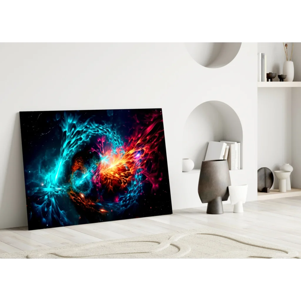 Cosmic Nebula Canvas Wall Art with Swirling Galaxy Colors | Modern Wall Art Decor | vintageantiquesgifts.com