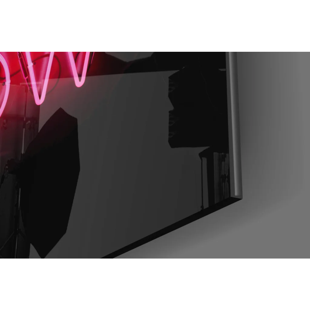 Glowing pink neon glass wall art sign All We Have Is Now