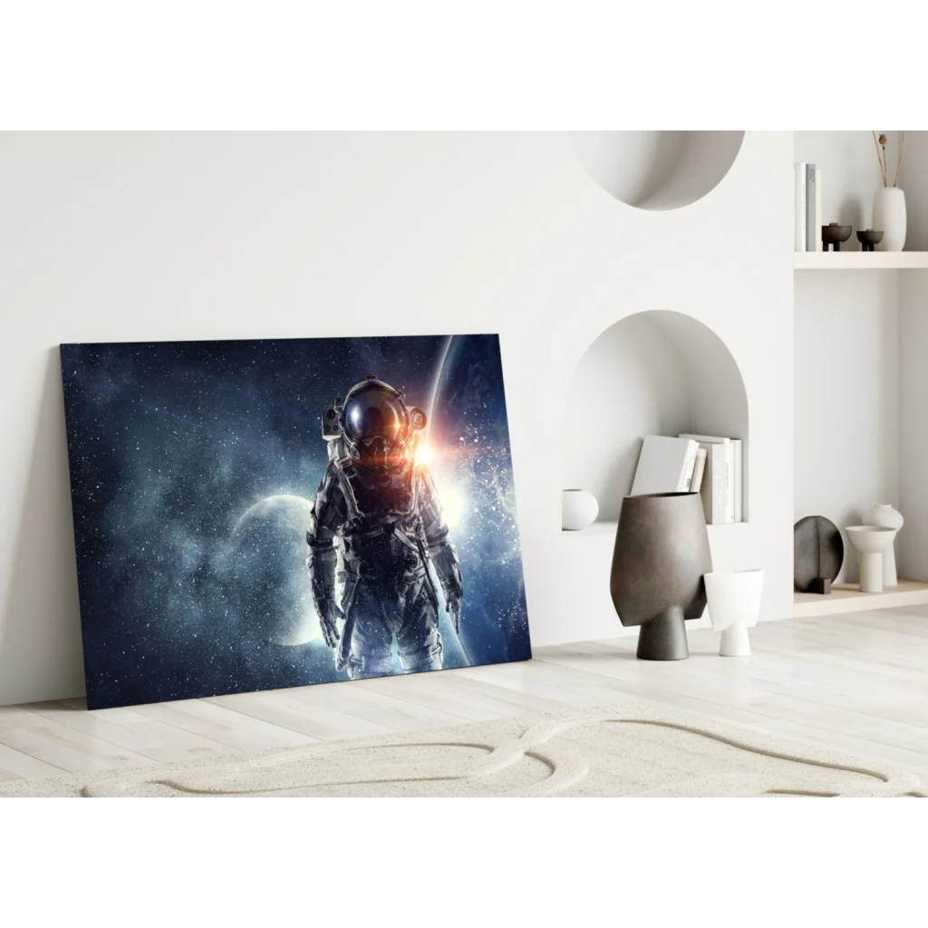 Glowing Astronaut Space Canvas Wall Art Print