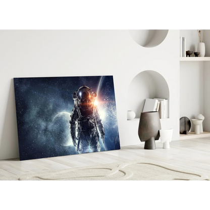 Glowing Astronaut Space Canvas Wall Art Print