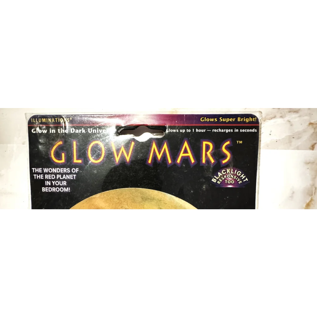 Glow-in-the-dark Mars planet toy in packaging for cool NASA wall decals