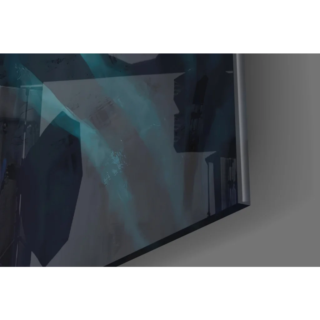 Glowing Batman neon glass wall art with bat symbol and tiger stripes