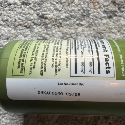 GNC Herbal Plus Echinacea Extract 500 mg olive green bottle back label