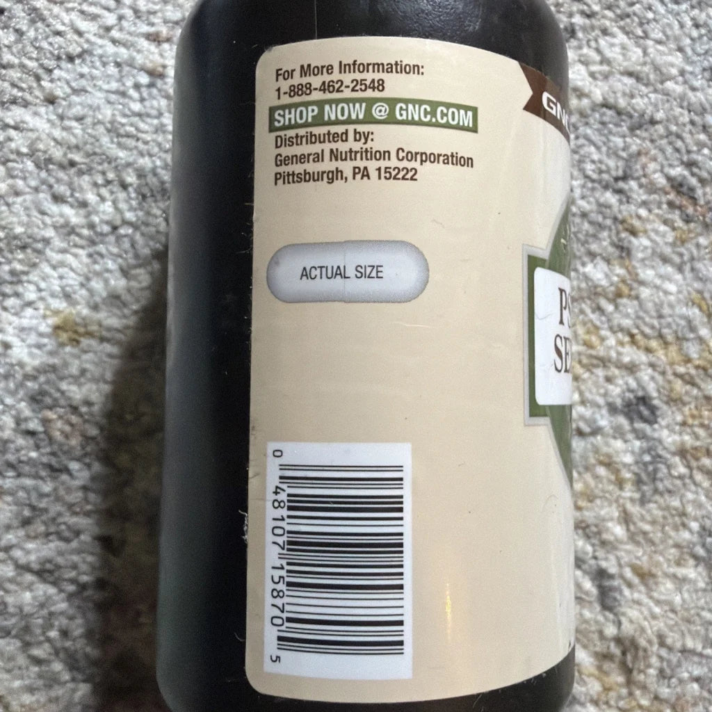 GNC Natural Brand Psyllium Seed Husk 500mg 180 capsules bottle