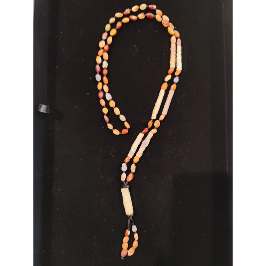 Gobi Desert Candy Agate necklace with tube agate beads and pendant