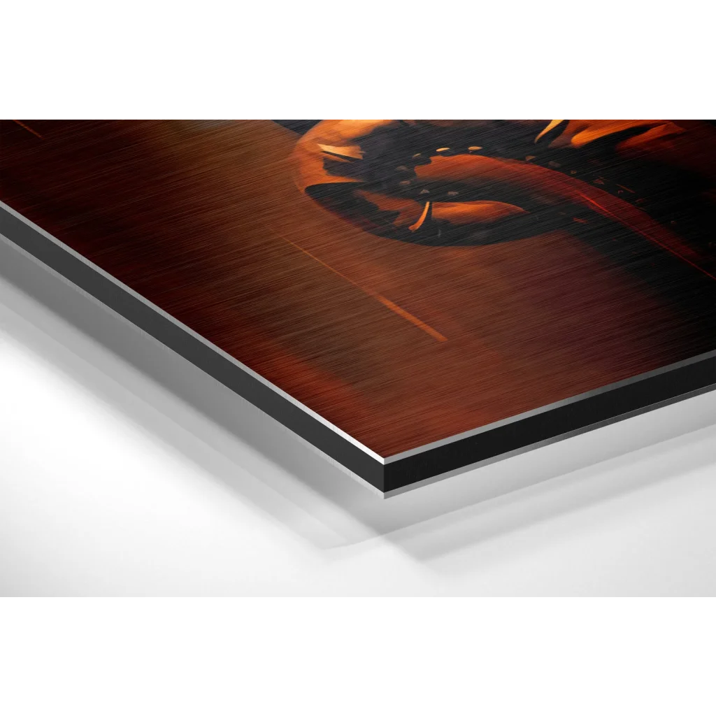 Godfather Brushed Aluminium Dibond Print with Dark Wood Frame | Glass Wall Art Print | vintageantiquesgifts.com